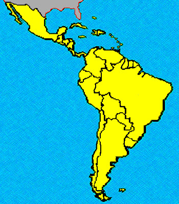 Kaart Latijns Amerika