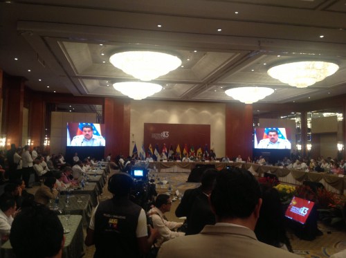 Morales aan het woord tijdens afsluitende persconferentie ALBA-top in Guayaquil