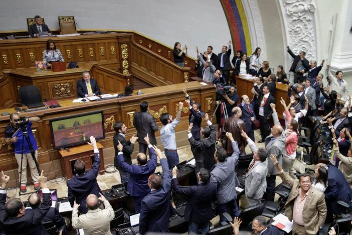 A general view of Venezuela's National Assembly during a session in Caracas